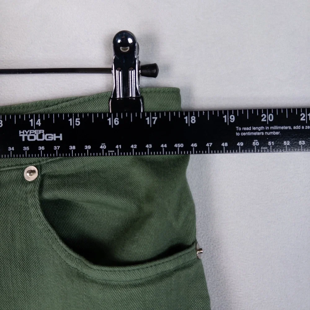 Tibi Brancusi Pant Jeans Womens 30 Green Stretch Barrel Leg Crop High Rise - Picture 7 of 13